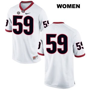 Women's Georgia Bulldogs NCAA #59 Robert Hill Nike Stitched White Authentic No Name College Football Jersey PCT2354MW